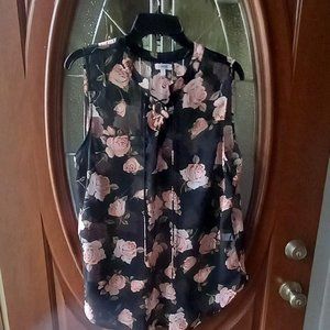 Marisol Pullover Sheer Floral Top Size XL